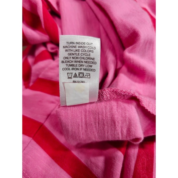 24/7 Maurices Pink Red Stripe Tee T-Shirt Size S Valentine's Day EUC - Picture 6 of 6